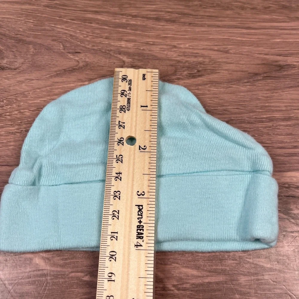 Carter's Luvable Friends Beanie Hat Baby NB 0-3M Blue White Monkey Airplane 3pk